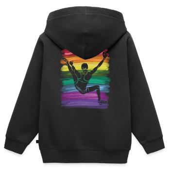 Bloc de bloc de Boulderer - Sweat Premium à capuche zippé enfant bio - noir - Dos - AI Model Kid Male (0cm)