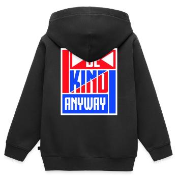 Soyez gentil quand même, déclaration de gentillesse, dire - Sweat Premium à capuche zippé enfant bio - noir - Dos - AI Model Kid Male (0cm)