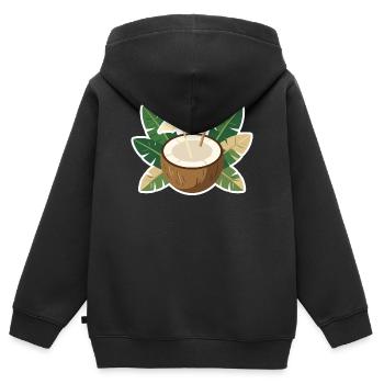 Coconut Island Kühlbox - Kinder Premium Organic Zip Hoodie - Schwarz - Hinten - AI Model Kid Male (0cm)