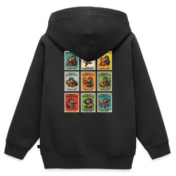 Stamps Baby Monkey Punch - Kinder Premium Organic Zip Hoodie - Schwarz - Hinten - AI Model Kid Male (0cm)