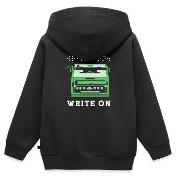 Blindenschrift Braille Blind - Kinder Premium Organic Zip Hoodie - Schwarz - Hinten - AI Model Kid Male (0cm)