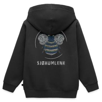 Die See hüpft - Kinder Premium Organic Zip Hoodie - Schwarz - Hinten - AI Model Kid Male (0cm)