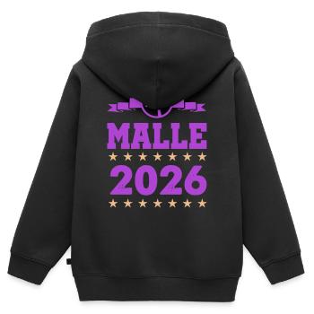 Malle 2026 Logo - Kinder Premium Organic Zip Hoodie - Schwarz - Hinten - AI Model Kid Male (0cm)