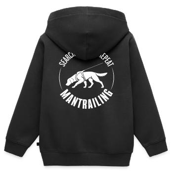 Golden Retriever Mantrailing Hundesport Suchhunde - Kinder Premium Organic Zip Hoodie - Schwarz - Hinten - AI Model Kid Male (0cm)