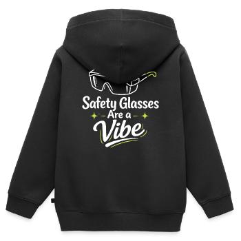 Schutzbrillen-Vibe | Labor Sicherheit - Kinder Premium Organic Zip Hoodie - Schwarz - Hinten - AI Model Kid Male (0cm)