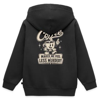 Le café me rend moins meurtrier - Sweat Premium à capuche zippé enfant bio - noir - Dos - AI Model Kid Male (0cm)