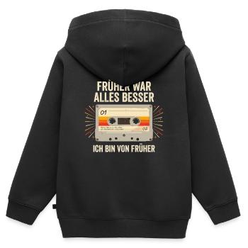 Früher War Alles Besser Ich Bin Von Früher Retro - Kinder Premium Organic Zip Hoodie - Schwarz - Hinten - AI Model Kid Male (0cm)