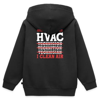 Heating Air Conditioning Technician Technician Refrigeration Technician - Kids Premium Organic Zip-up Hoodie - black - Back - AI Model Kid Male (0cm)