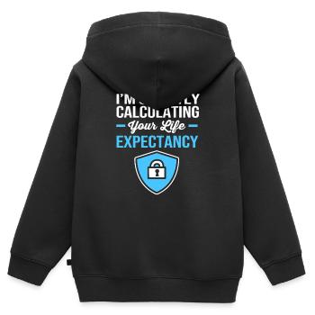 Assurance - Sweat Premium à capuche zippé enfant bio - noir - Dos - AI Model Kid Male (0cm)