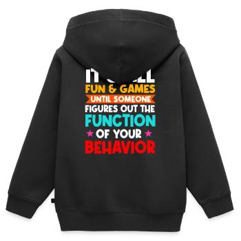 Funktion deines Verhaltens-T-Shirts - Kinder Premium Organic Zip Hoodie - Schwarz - Hinten - AI Model Kid Male (0cm)