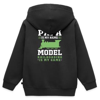 Model Railway Model Making Model Maker - Kids Premium Organic Zip-up Hoodie - black - Back - AI Model Kid Male (0cm)