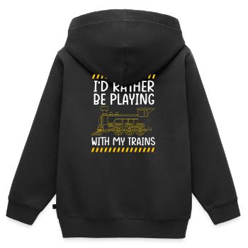 Model Railway Model Making Model Maker - Kids Premium Organic Zip-up Hoodie - black - Back - AI Model Kid Male (0cm)