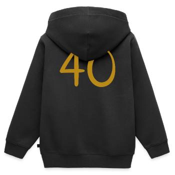 40 - Kinder Premium Organic Zip Hoodie - Schwarz - Hinten - AI Model Kid Male (0cm)