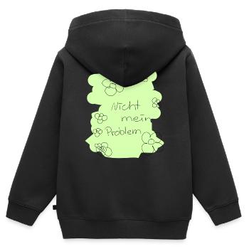 Nicht mein Problem - Kinder Premium Organic Zip Hoodie - Schwarz - Hinten - AI Model Kid Male (0cm)