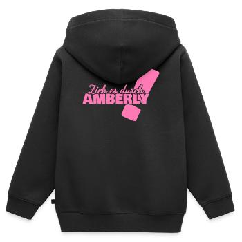 Amberly - Kinder Premium Organic Zip Hoodie - Schwarz - Hinten - AI Model Kid Male (0cm)