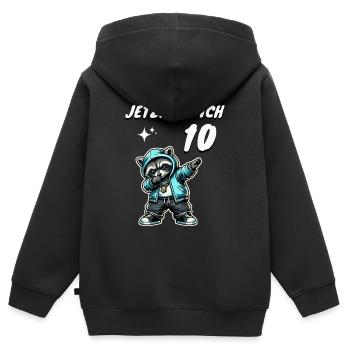 Jetzt bin ich 10 Geburtstag - Kinder Premium Organic Zip Hoodie - Schwarz - Hinten - AI Model Kid Male (0cm)
