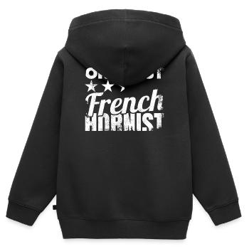 Coriste moyen - Sweat Premium à capuche zippé enfant bio - noir - Dos - AI Model Kid Male (0cm)