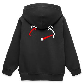 Papa-Witze Meter-Abschlag-Design - Kinder Premium Organic Zip Hoodie - Schwarz - Hinten - AI Model Kid Male (0cm)