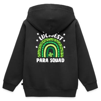 Glücklichstes Para-Team - Kinder Premium Organic Zip Hoodie - Schwarz - Hinten - AI Model Kid Male (0cm)