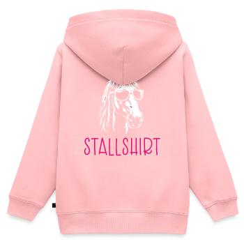 Chemise d’écurie - Sweat Premium à capuche zippé enfant bio - rose - Dos - AI Model Kid Female (0cm)