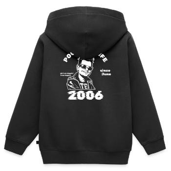 20. Geburtstag Pogo for life since 06/2006 - Kinder Premium Organic Zip Hoodie - Schwarz - Hinten - AI Model Kid Male (0cm)