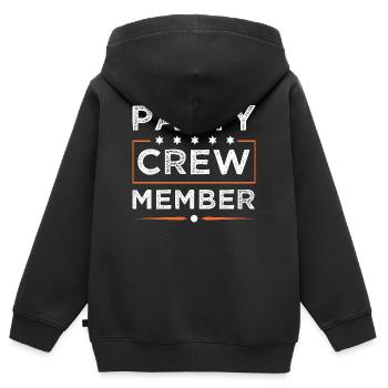 Party Crew - Kinder Premium Organic Zip Hoodie - Schwarz - Hinten - AI Model Kid Male (0cm)