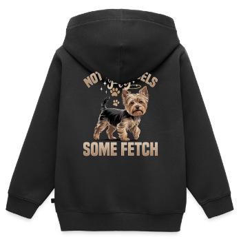 Yorkshire Terrier Yorkshire Race de chien Yorkshire - Sweat Premium à capuche zippé enfant bio - noir - Dos - AI Model Kid Male (0cm)