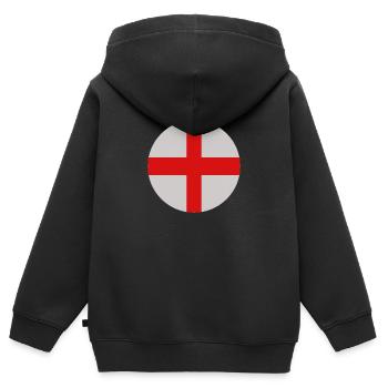 Drapeau rond anglais - Sweat Premium à capuche zippé enfant bio - noir - Dos - AI Model Kid Male (0cm)