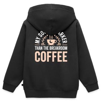 Âme plus sombre que le café de la salle de pause - Sweat Premium à capuche zippé enfant bio - noir - Dos - AI Model Kid Male (0cm)