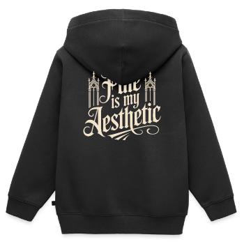 Die Stange ist meine Ästhetik - Kinder Premium Organic Zip Hoodie - Schwarz - Hinten - AI Model Kid Male (0cm)