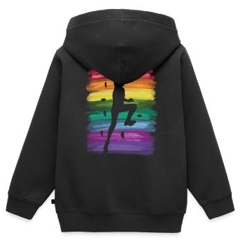 Bloc de bloc de Boulderer - Sweat Premium à capuche zippé enfant bio - noir - Dos - AI Model Kid Male (0cm)