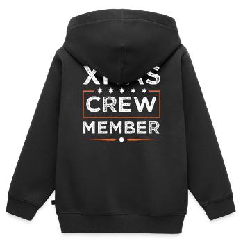 Xmas Crew - Kinder Premium Organic Zip Hoodie - Schwarz - Hinten - AI Model Kid Male (0cm)