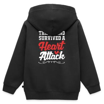 La légende de la crise cardiaque - Sweat Premium à capuche zippé enfant bio - noir - Dos - AI Model Kid Male (0cm)