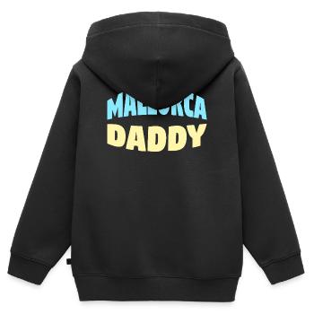 Mallorca Daddy - Kinder Premium Organic Zip Hoodie - Schwarz - Hinten - AI Model Kid Male (0cm)