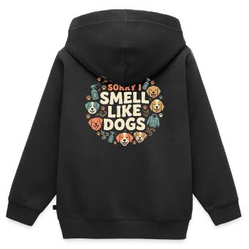 Technicien en chenil, assistant en chenil, soins aux animaux - Sweat Premium à capuche zippé enfant bio - noir - Dos - AI Model Kid Male (0cm)