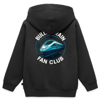 Bullet Train Fanclub - Kinder Premium Organic Zip Hoodie - Schwarz - Hinten - AI Model Kid Male (0cm)