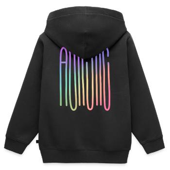Autistic Spectrum Flow - Kids Premium Organic Zip-up Hoodie - black - Back - AI Model Kid Male (0cm)