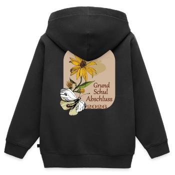  Schulabschluss 2026 - Kinder Premium Organic Zip Hoodie - Schwarz - Hinten - AI Model Kid Male (0cm)