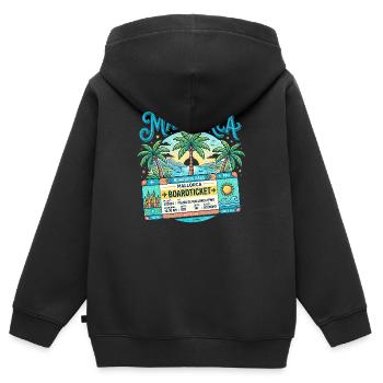 Mallorca Boarding Pass – Sommer Urlaub - Kinder Premium Organic Zip Hoodie - Schwarz - Hinten - AI Model Kid Male (0cm)