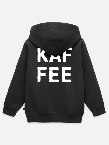 Kaffee Typografie design - Kinder Premium Organic Zip Hoodie - Schwarz