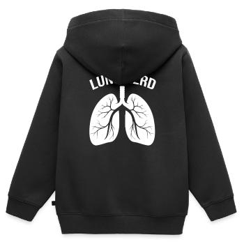 respiration respiratoire oxygène - Sweat Premium à capuche zippé enfant bio - noir - Dos - AI Model Kid Male (0cm)
