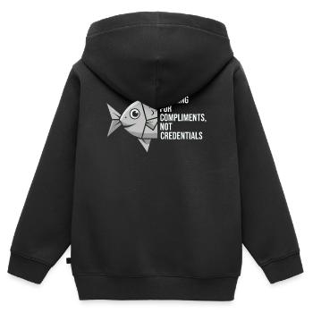 Phishing for Compliments Cyber Security - Kids Premium Organic Zip-up Hoodie - black - Back - AI Model Kid Male (0cm)
