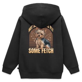 Yorkshire Terrier Yorkshire Race de chien Yorkshire - Sweat Premium à capuche zippé enfant bio - noir - Dos - AI Model Kid Male (0cm)