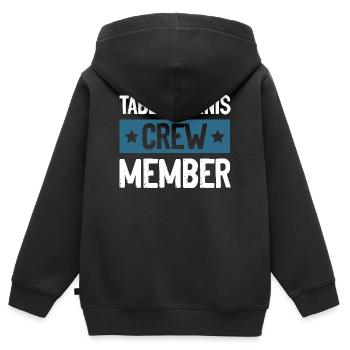 Table Tennis Crew - Kinder Premium Organic Zip Hoodie - Schwarz - Hinten - AI Model Kid Male (0cm)