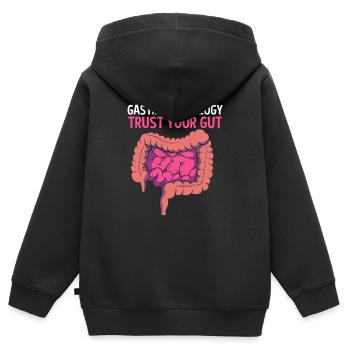 Gastroenterology - Kids Premium Organic Zip-up Hoodie - black - Back - AI Model Kid Male (0cm)
