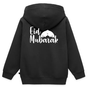 Eid Mubarak - Sweat Premium à capuche zippé enfant bio - noir - Dos - AI Model Kid Male (0cm)
