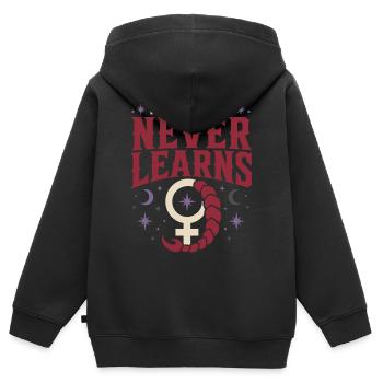 Signe de Vénus Astrologie de Vénus - Sweat Premium à capuche zippé enfant bio - noir - Dos - AI Model Kid Male (0cm)