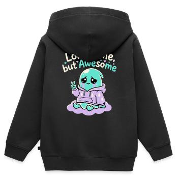 Fantôme Solitaire - Sweat Premium à capuche zippé enfant bio - noir - Dos - AI Model Kid Male (0cm)