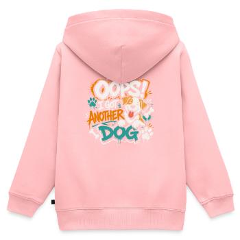 Oups, j’ai encore un chien ! - Sweat Premium à capuche zippé enfant bio - rose - Dos - AI Model Kid Female (0cm)