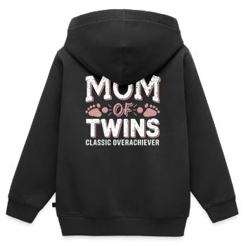 Mom of Twins – Classic Overachiever - Kinder Premium Organic Zip Hoodie - Schwarz - Hinten - AI Model Kid Male (0cm)